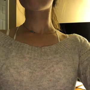 Grey off the shoulder / crew neck sweater